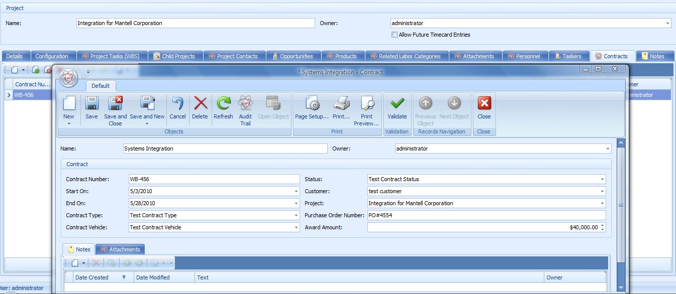 Contract Tracking